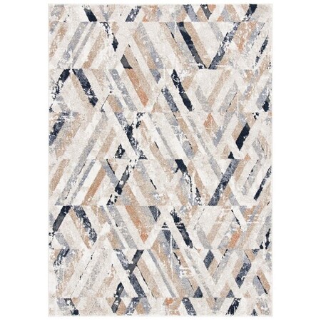 Safavieh 5 ft. 5 in. x 7 ft. 7 in. Coppertone Contemporary Rectangle Power Loomed Area Rug Ivory & Navy CPN356A-5